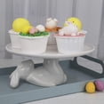thumbnail image 4 of Soporte para magdalenas, platos de postre de cerámica para aperitivos y galletas, regalo de plato de dulces de conejito, blanco, regalo de decoración del hogar, 4 of 6