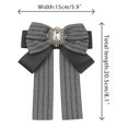 thumbnail image 2 of INSPIRE CHIC Bow Ties Striped Pre-Tied Ribbon Brooch Pin for Women Fashion Black, 2 of 4