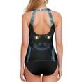 thumbnail image 2 of Women's Printed Tankini Top - High Elasticity Slim-Fit Swimsuit with Removable Straps & Cups, Perfect for Beach & Pool Parties，Skinny Little Cat, 2 of 7