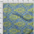 thumbnail image 3 of oneOone Polyester Spandex Blue Fabric Asian Block Fish Sewing Craft Projects Fabric Prints By Yard 56 Inch Wide, 3 of 4