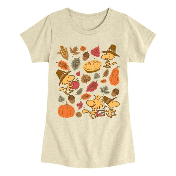 Peanuts - Woodstock Thanksgiving Icons - Youth Girls Short Sleeve T-shirt