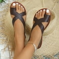 thumbnail image 5 of FRSASU Womens Flat Sandals Casual Fashion Slides and Flip Flops Split Toes Style for Summer Wear Brown, 5 of 9