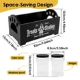 thumbnail image 4 of Dog Treat Container with 2 Plastic Dog Treat Jars, Wood Countertop Pet Food Storage Organizer for Cat, Black, 4 of 9