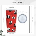 thumbnail image 3 of 20oz Tumbler With Lid And Straw, Panda In Red Vacuum Insulated Iced Coffee Mug Reusable Travel Cup Stainless Steel Water Bottle, 3 of 6