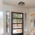 thumbnail image 4 of Indoor/Outdoor Flush Mount Ceiling Light Fixture, 2-Light Square Farmhouse Close to Ceiling Entryway Light, Black, Bulbs Not Included, 4 of 6