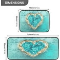 thumbnail image 3 of Turquoise Roses Kitchen Mats Flowers Green Teal Kitchen Rugs Runner Laundry Rug Non Slip Floor Door Mats Soft Doormats Carpet Home Decor Set of 2, 3 of 6