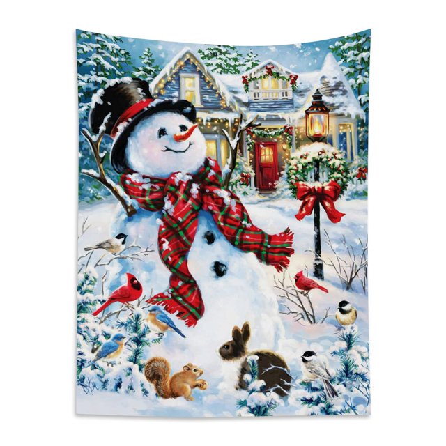 Tapiz navideño personalizado al por mayor, telón de fondo colorido, tapiz navideño para colgar en la pared, tapices de sublimación bajo demanda