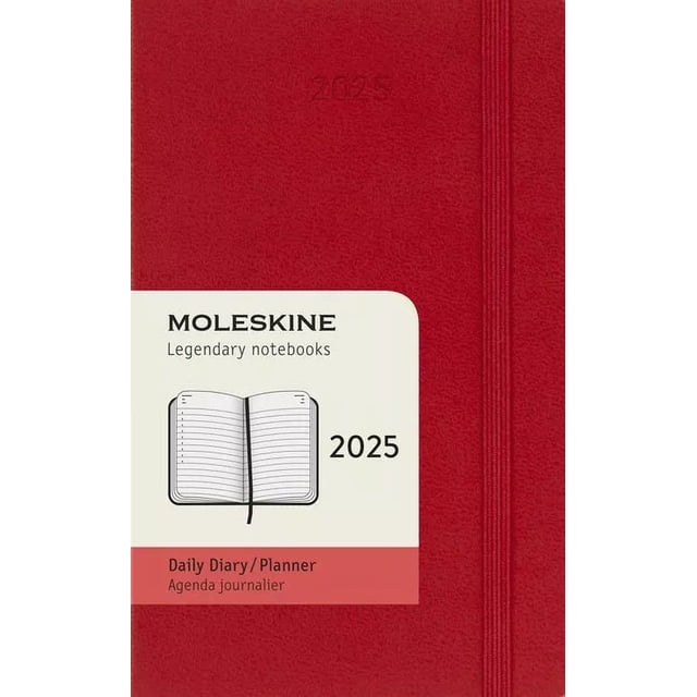 Moleskine Agenda 2025 Diaria - Roja / Pd. (bolsillo)