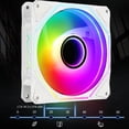 thumbnail image 4 of 12cm CPU Cooler 5V 3-pin ARGB PWM CPU Cooler Fan (White Reverse Rotation), 4 of 8