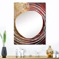 thumbnail image 1 of Designart "Floral Japanese Tiles in Gold and Red II" Abstract Botanicals Oversized Wall Mirror - Modern Abstract Bathroom Decorative Wall Mirror - Multiple Color Options, 1 of 6