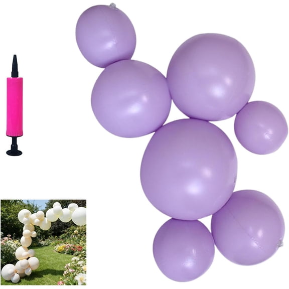 Reusable Inflatable Balloon Garland Arch Kit, Latex-Free PVC Balloon Garland, Air-Filled Party Decoration for Birthdays, Weddings, Baby Showers & Events, Easy Setup (Purple)
