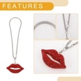 thumbnail image 4 of Unique Bargains 1 Pc Metal Faux Crystal Lips with Rhinestones Car Rear View Mirror Pendant Accessories Car Hanging Ornament Red, 4 of 6