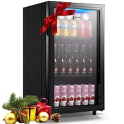 WANAI 125 Can Mini Fridge Glass Door 3.5 Cu.ft Beverage Cooler Refrigerator for Drink Soda Wine