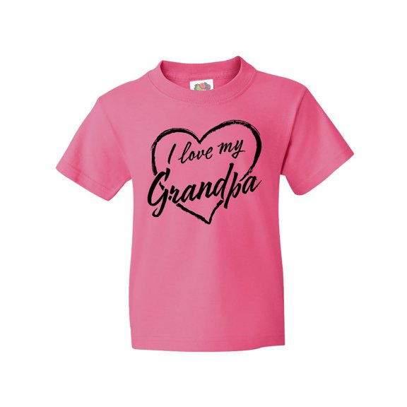 Inktastic I Love My Grandpa in Black Chalk Heart Youth T-Shirt