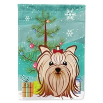 Caroline's Treasures BB1576GF Christmas Tree and Yorkie Yorkishire Terrier Flag Garden Size , Small, multicolor