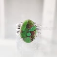 thumbnail image 3 of Natural Green Copper Turquoise Ring, Turquoise Ring, December Birthstone, 3 Twisted Band, 925 Sterling Silver, Womens Ring, Christmas, Thanksgiving, Handmade, Statement Jewelry, Natural Turquoise Ring, 3 of 6