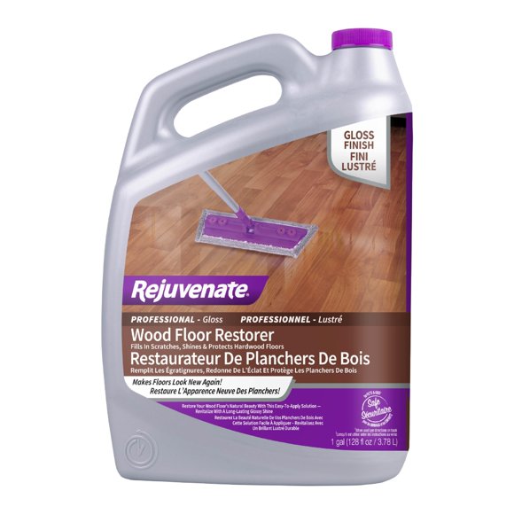 Rejuvenate Rénovateur Professionnel de Planchers de Bois, Comble les Égratignures, Fait Briller et Protège les Planchers de Bois pour un Éclat à Haute Brillance, 1 Gallon