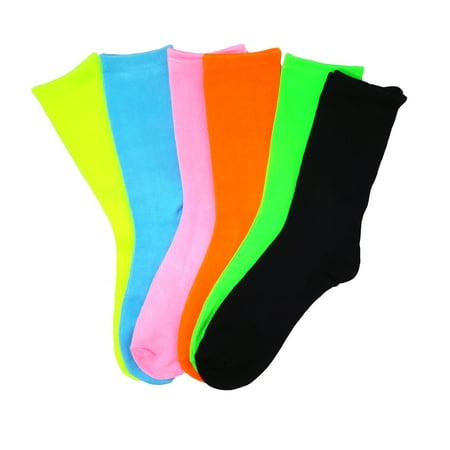 

Fun & Colorful Solid Ladies Assorted 12 Pack Crew Socks