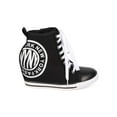 thumbnail image 2 of Nature Breeze EE92 Women Fabric Cap Toe Lace Up Zip Wedge Sneaker, 2 of 5
