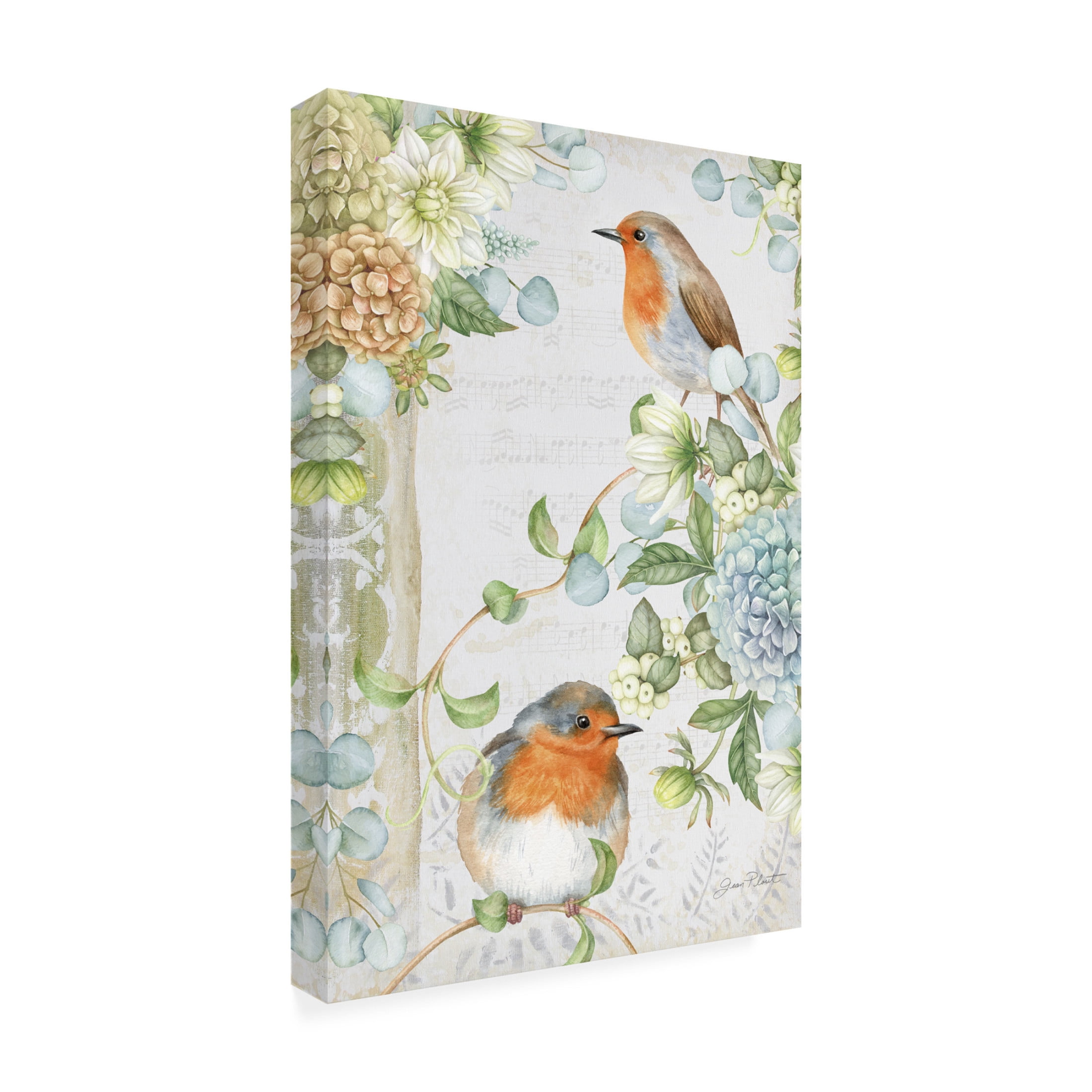 Canvas Wall Art - Jean Plout 'Songbirds C' Wall Art for Living Room, Bedroom, or Office Décor by Trademark Fine Art - 22 x 32 Inches