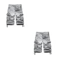 thumbnail image 3 of Sonducket Pantalones cortos de carga Pantalones casuales Hombre Traje Mano de obra al aire libre de larga duración de moda Multi bolsillos Blanco-gris treinta 2piezas, 3 of 6