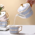 thumbnail image 2 of 6-piece ceramic coffee mug set, Tea Cup Set,a teapot, 4 teacups, tray,Suitable for coffee, tea, milk, cocoa, cereal, holiday gifts, 2 of 5