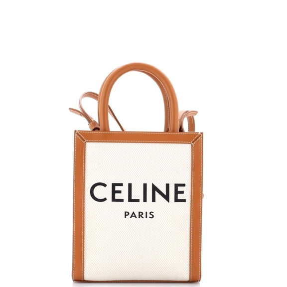 Pre-Owned Vertical Cabas Tote Canvas with Leather Mini By Rebag