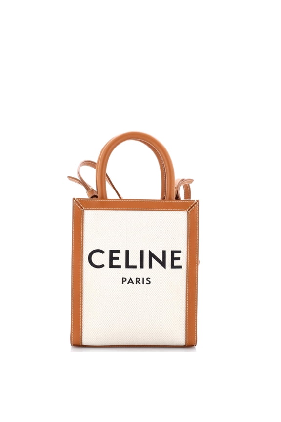 Pre-Owned Vertical Cabas Tote Canvas with Leather Mini By Rebag
