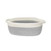 Woven Gift Basket Cotton Rope Organizing Baskets for Small Items Cute Soft Gift Storage Bin Decoration for Bedroom Living Room (Gray)