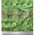 thumbnail image 1 of Soimoi Green polyester Crepe Fabric Leopard & Wild Animal Skin Print Sewing Fabric BTY 52 Inch Wide, 1 of 3