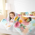 thumbnail image 4 of Homewish Kawaii Sea Turtle Queen Comforter Set for Teens, Cartoon Groovy Floral Bedding Sets, Cute Ocean Animal Bedding Comforter Set, Luxury Bedroom Decor, 3pcs, 4 of 8