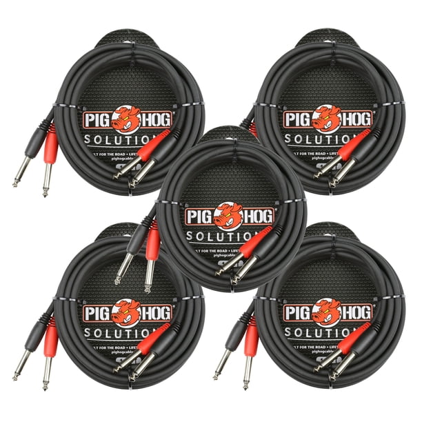 Cable Pig Hog Dual 1/4 Mono (macho) PD-21410 x5