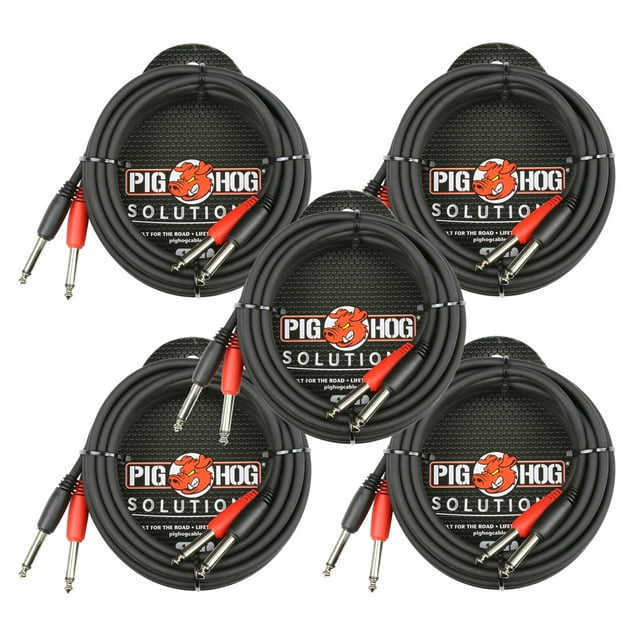 Cable Pig Hog Dual 1/4 Mono (macho) PD-21410 x5