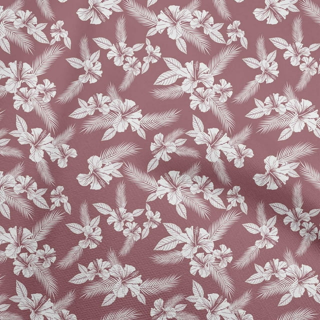 oneOone Polyester Spandex Pink Fabric Tropical Sewing Craft Projects Fabric Prints By Yard 56 Inch Wide