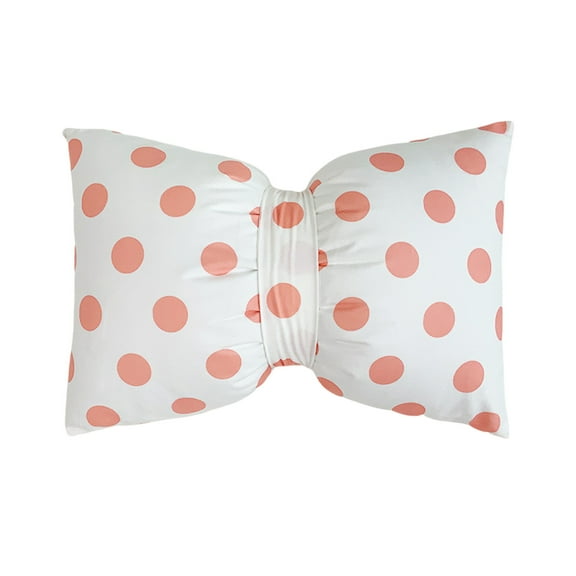 WSZZL Polka Dots Bow Pillow, Velvet Cushion, Decorative Pillow, Lumbar Support Pillow, Living Room Bedroom Office Decor, Detachable Bow Design, Comfortable Experience