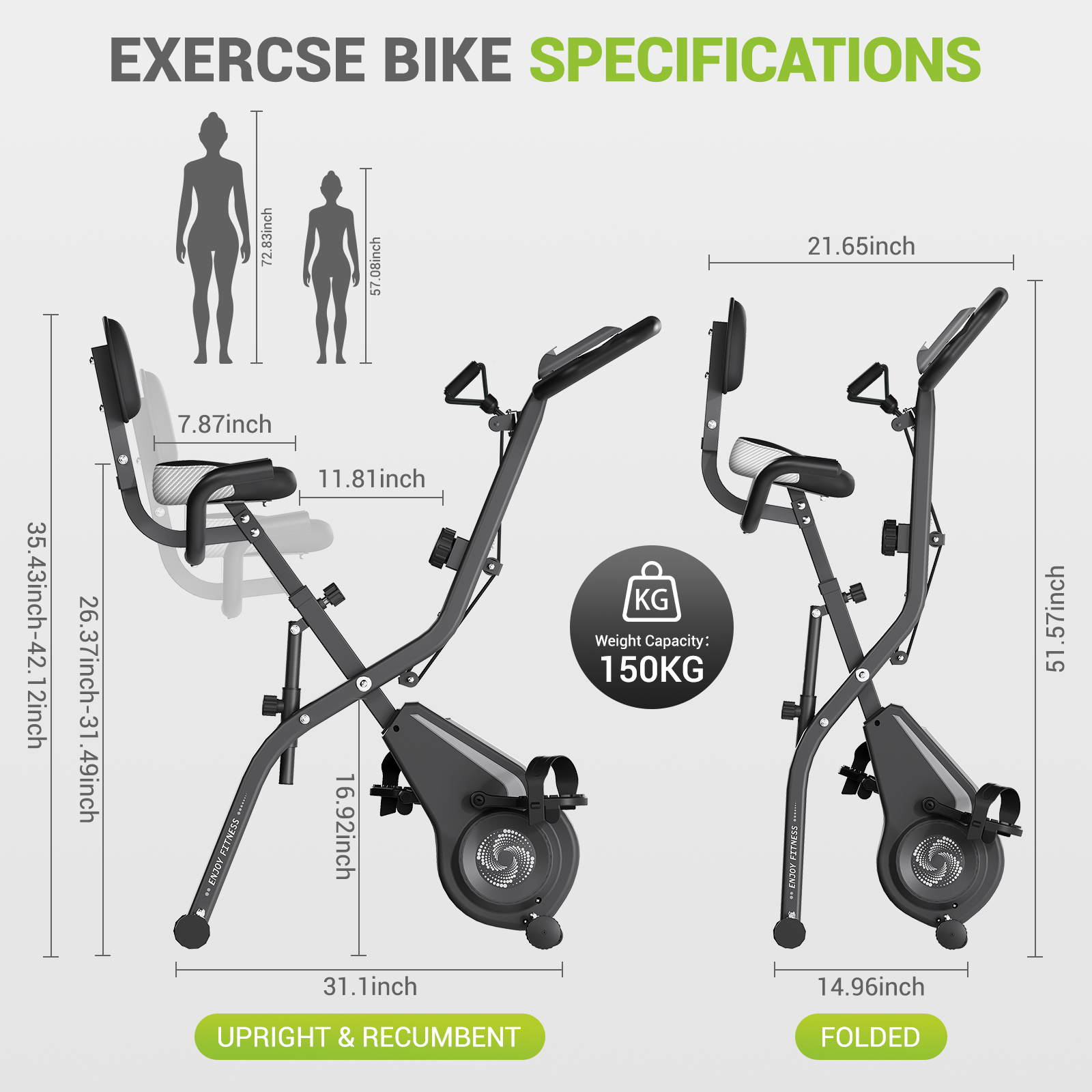 Dprodo Folding Exercise Bike with Magnetic Resistance photo 6