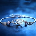 thumbnail image 2 of Pulsera con diseño en forma de corazón para mujer, pulsera de circonita morada con corazón de melocotón, tendencia, 2 of 7