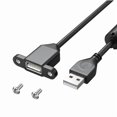 thumbnail image 2 of USB Charging Extension Cable Male to Female USB 2.0 Charging Port Panel Mount with Screw Hole for Phones Laptop Mouse, 2 of 11