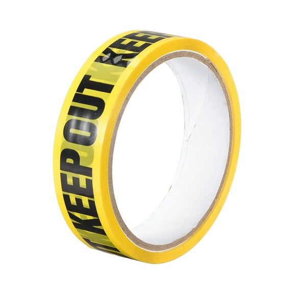 Caution Warning Stripe KEEP OUT Marking, 82 Ft x 1 Inch(LxW), Yellow Black for Workplace Wet Floor Caution