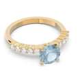 thumbnail image 3 of 2.25 Carat Beautiful Round Cut Natural Diamond (F-G/VS1) & Aquamarine Gemstone Anniversary Ring for her Solid 18K Yellow Gold Size 3 by Diamond-Capitals, 3 of 7