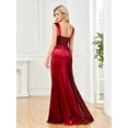 thumbnail image 4 of Wedding Dress Wedding Guest Dresses for Women sleeveless open-back dress wine ribbon slit evening dress bridesmaid dress, 4 of 6