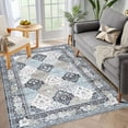 thumbnail image 7 of CAROMIO Area Rug Washable Rug Vintage Rug Floral Floor Cover Print Distressed Carpet Moroccan Rug Boho Mat Accent Rug for Living Room Bedroom, 8' x 10' Gray Blue, 7 of 7