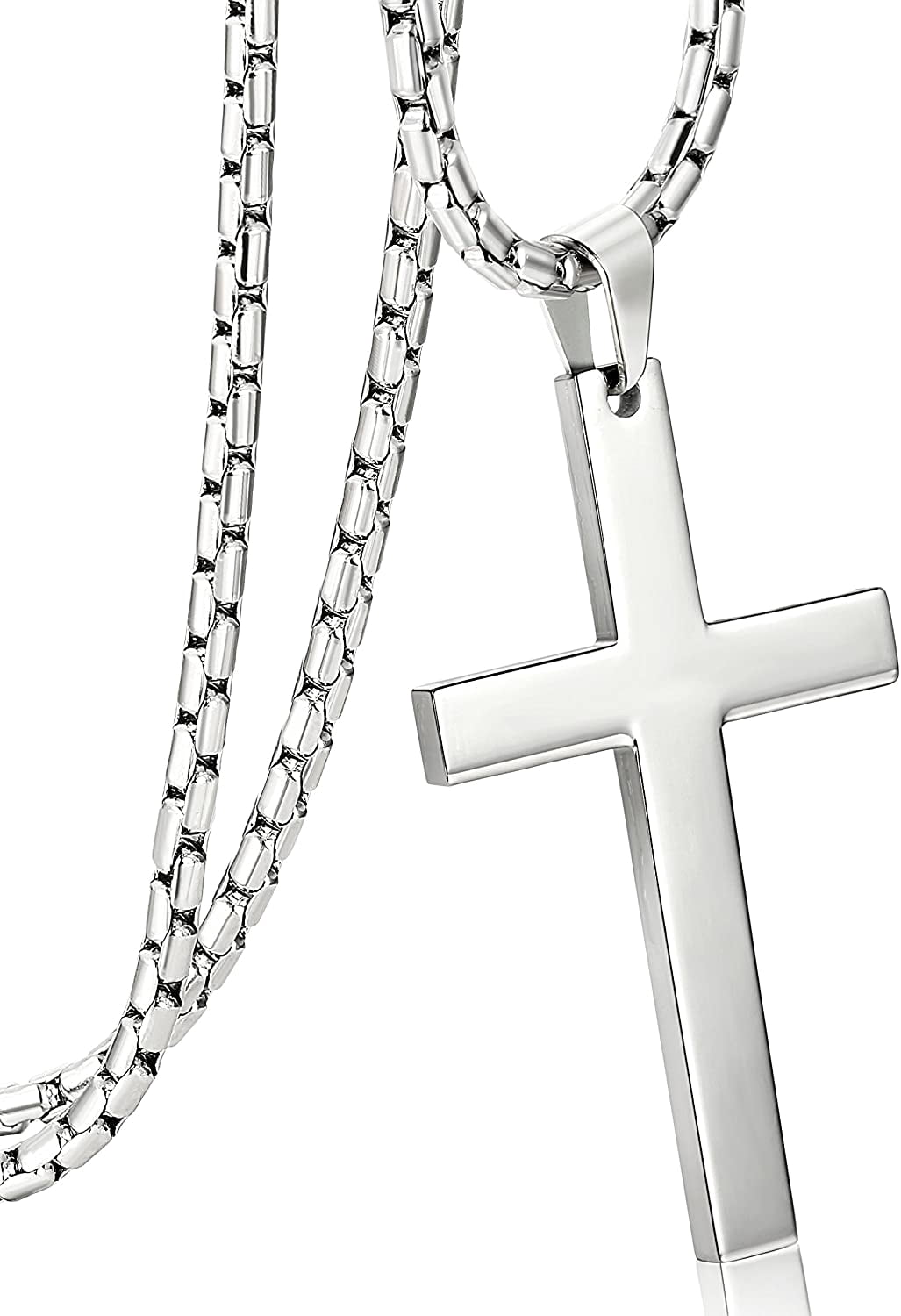 3Mm Stainless Steel Chain Cross Pendant 