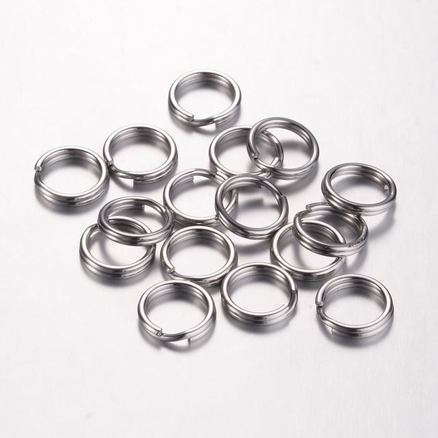 Tarnish Resistant 304 Stainless Steel Split Rings Double Loops Jump Rings Stainless Steel Color 10x1.5mm Inner Diameter: 8mm