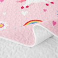 thumbnail image 5 of Erosebridal Cute Unicorn Twin Quilt Set,Rainbow Floral Heart Twin Coverlet Set For Girls,2pcs, 5 of 7