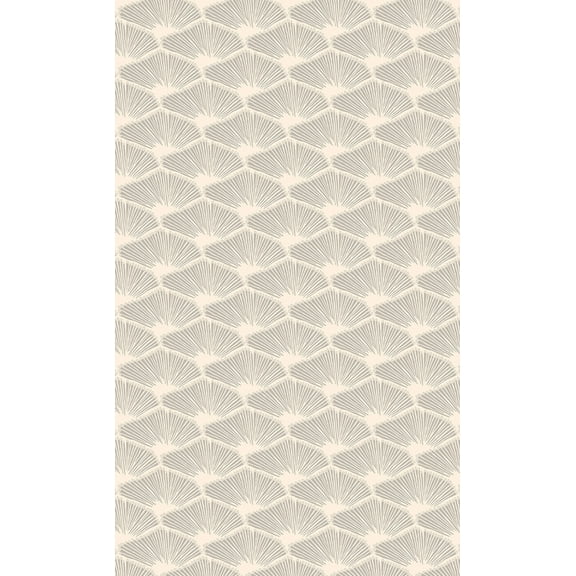 Crème Minimalist Art Deco Fan Geometric Wallpaper R8121