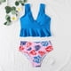 thumbnail image 4 of Bikini sin espalda con estampado de bloques de colores cómodo para mujer, traje de baño de una pieza, conjunto de ropa de playa OAVQHLG3B Store lin121212, 4 of 4