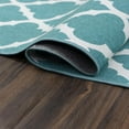 thumbnail image 4 of Crystal Art Gallery Carpet 361441WEB 5 Foot x 7 Foot; Teal; Polyester; Polypropylene Backing; Stain Resistant; Machine Washable; Waterproof, 4 of 6