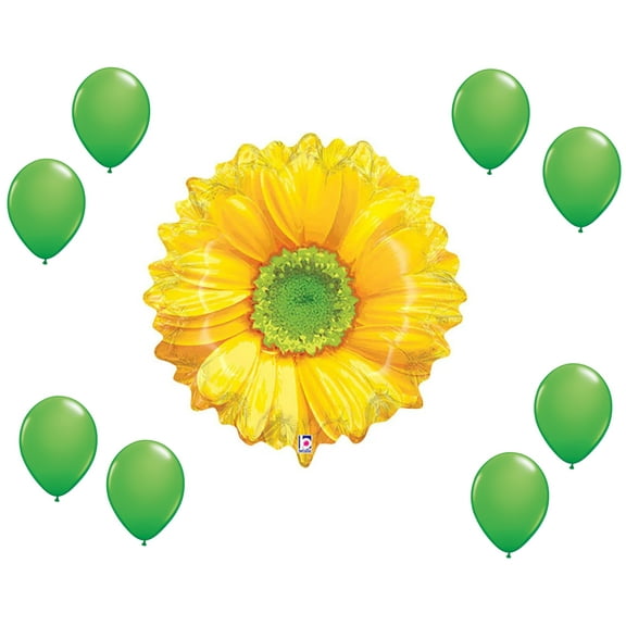 Flower Day Theme Balloon Set, 24inch BRIGHT BLOOMS YELLOW , 8x latex