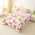 thumbnail image 2 of Homewish Kawaii Dachshund Dog Twin Comforter Sets,Cartoon Pet Bedding Set,Car Cherry Bow Decor,Pink Reversible,2-Piece,1 Comforter and 1 Pillowcase, 2 of 7